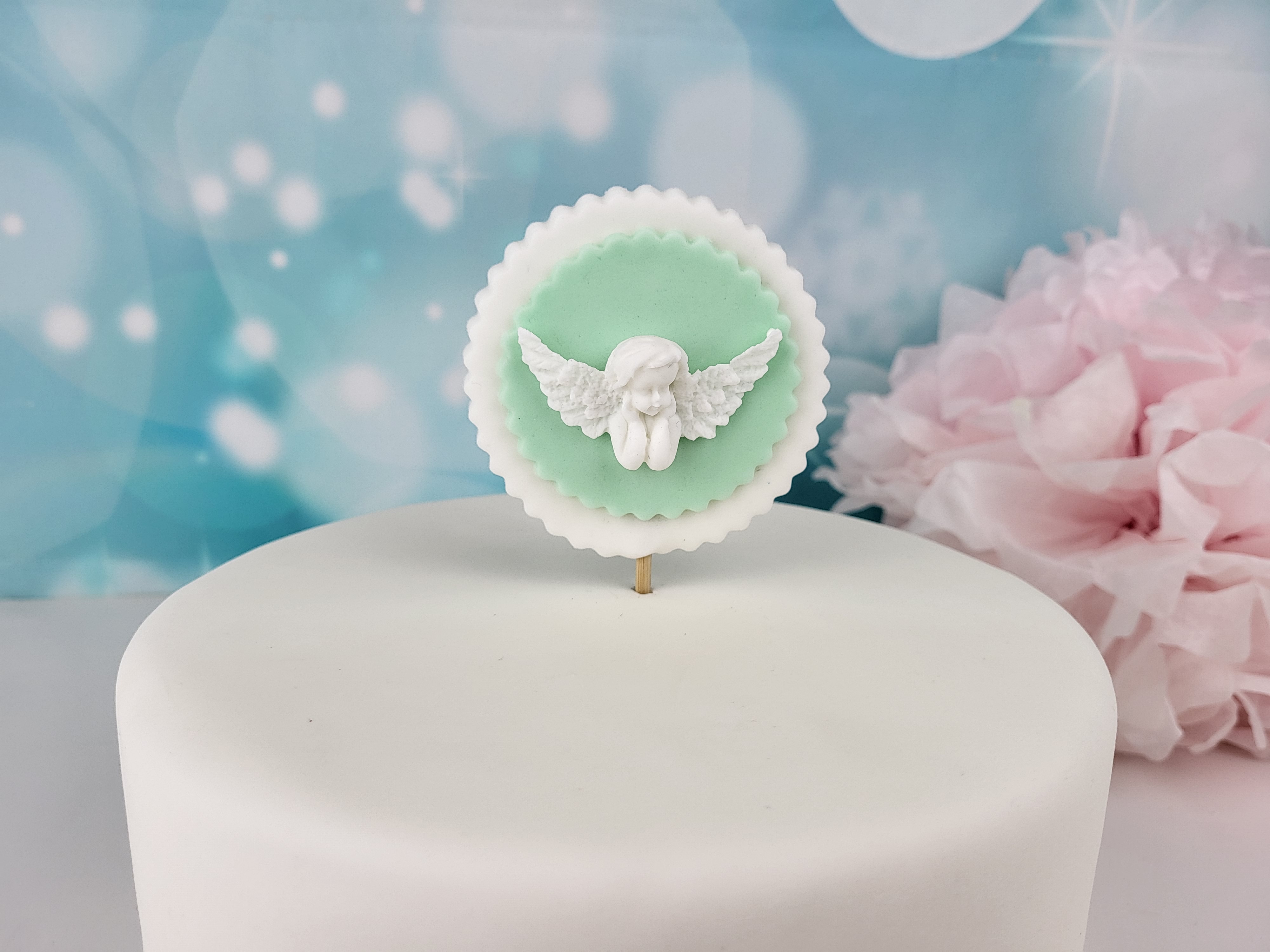 Cake Topper Engel mintgrün