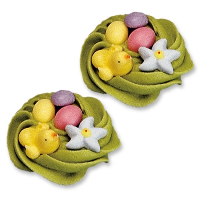 Zuckerdeko Osternest 6 Stück