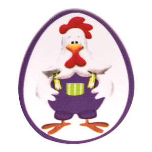 Zucker Eier Dekor mit Hahnmotiv 2 Stück