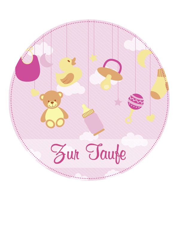 Tortenaufleger "Zur Taufe" rosa
