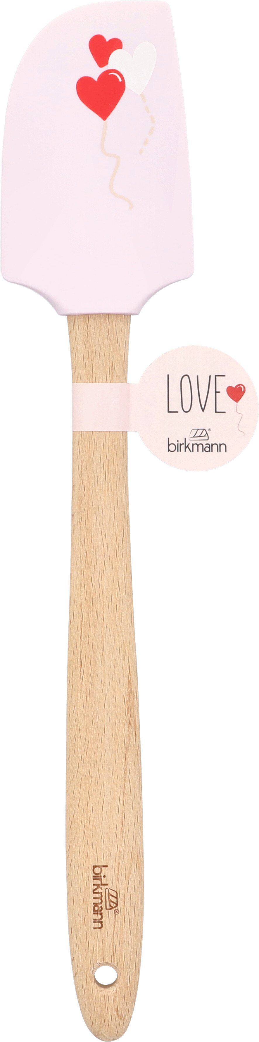 Teigschaber rosa mit Herzen 