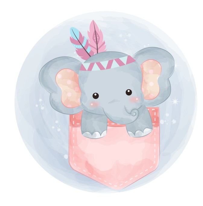 Muffinaufleger Elefant mit Federn