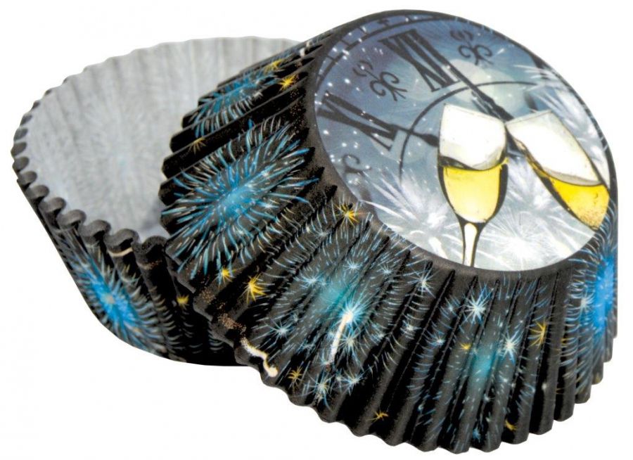 Muffinförmchen Sektgläser / Silvester