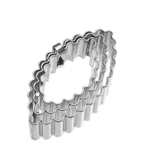 Terrassen-Ausstecher Oval – gewellt 3 teilig