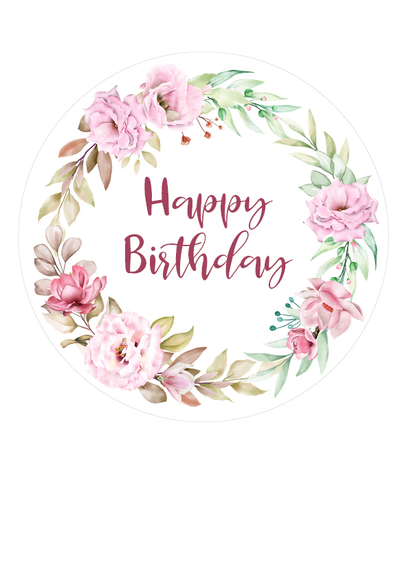 Tortenbild Happy Birthday Oblate 19 cm