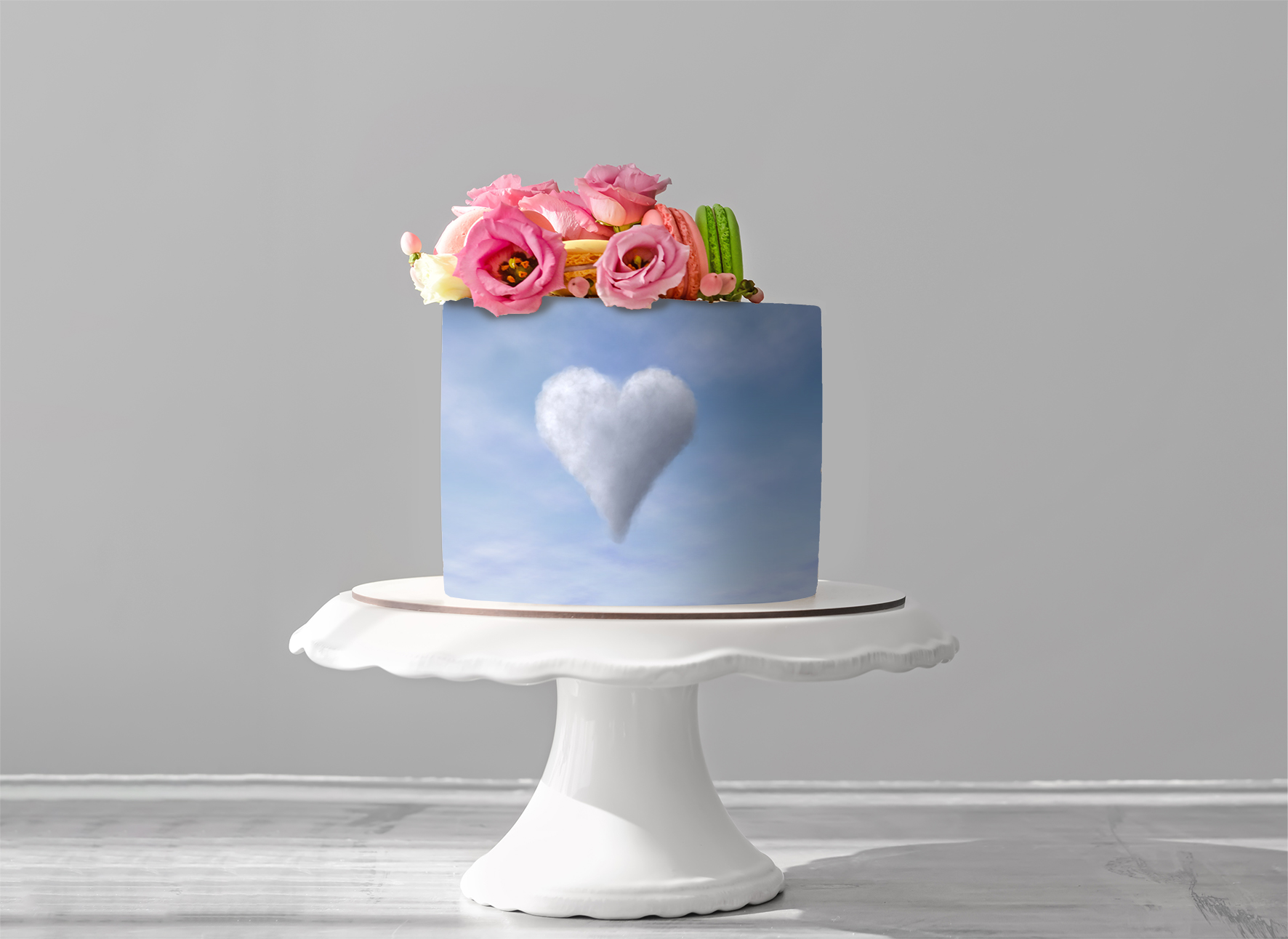 Deko Fondant  Herz Wolke