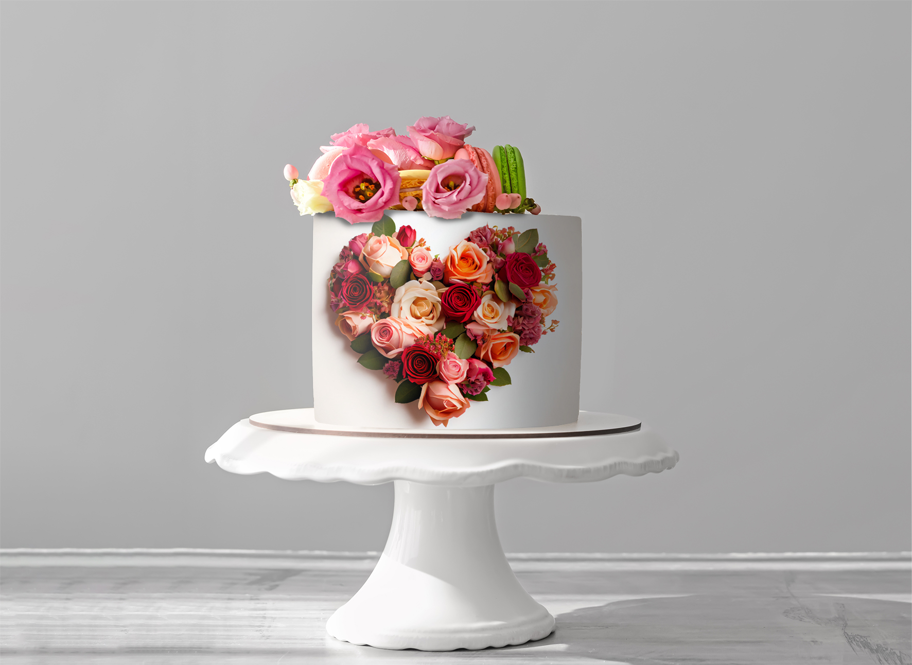 Deko Fondant  Blumenherz