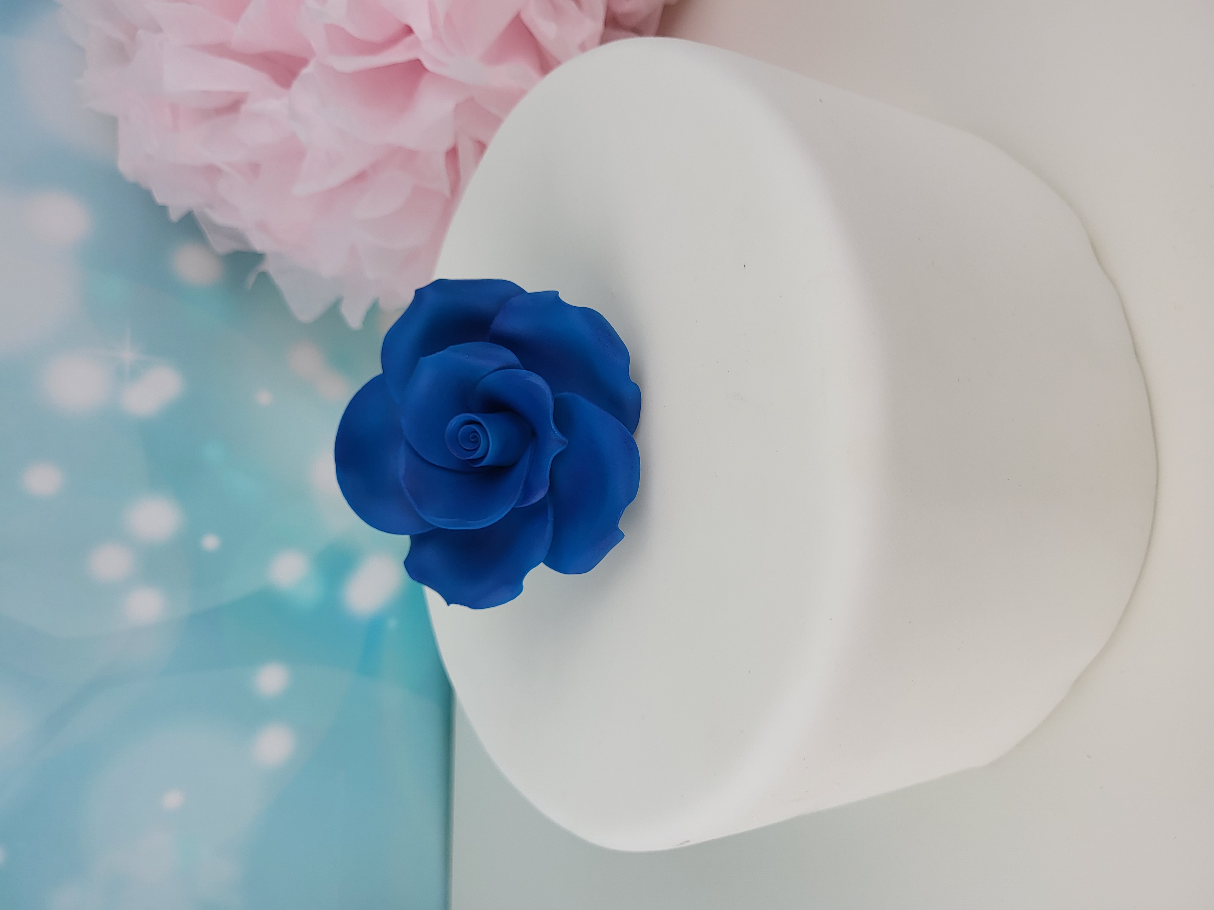 Zuckerblume Rose blau groß