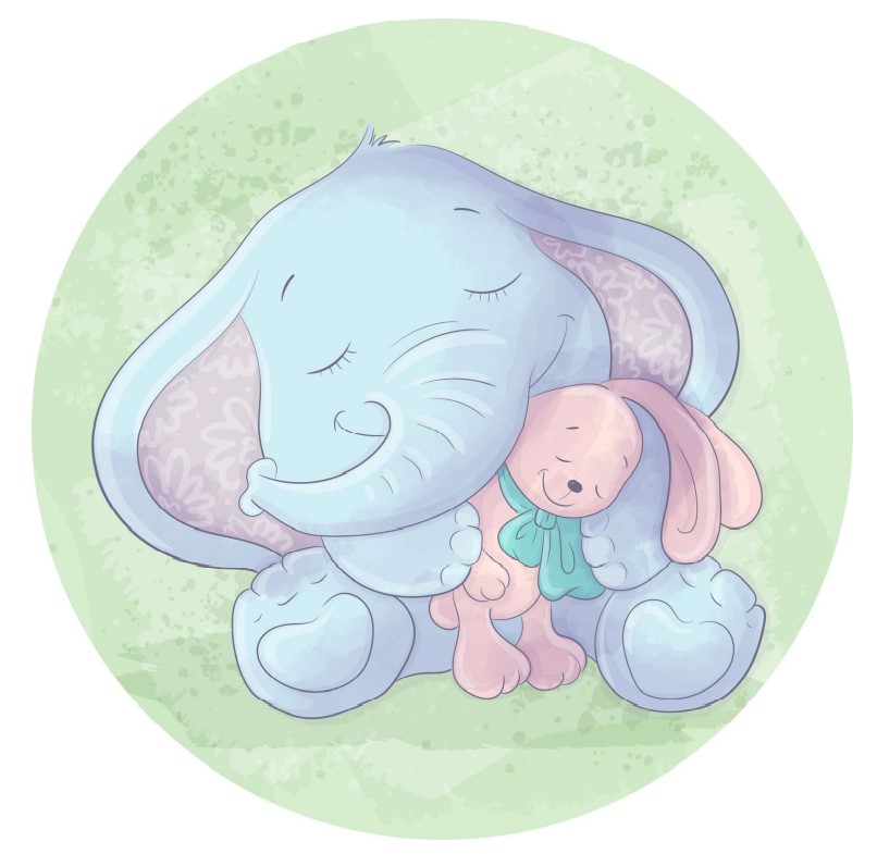 Muffinaufleger Elefant mit Kuscheltier