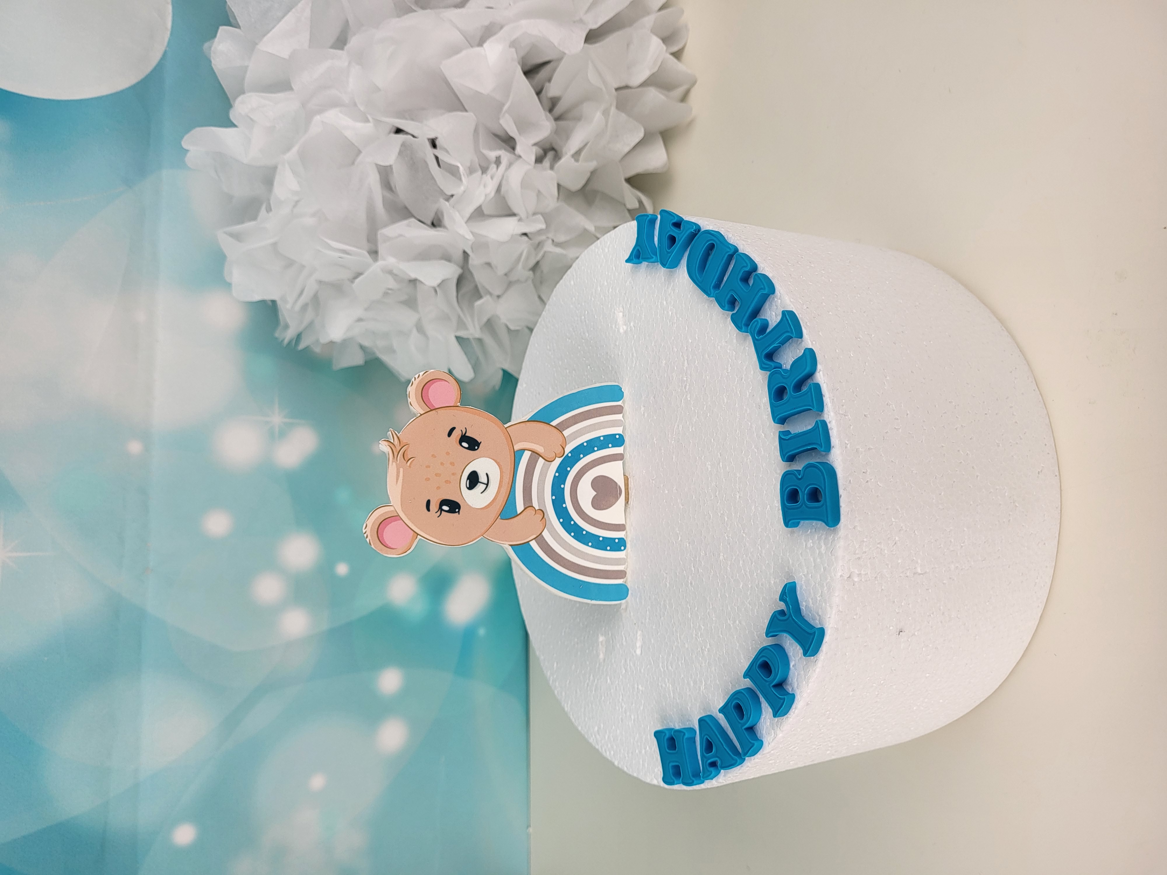 Cake Topper Bär mit Regenbogen