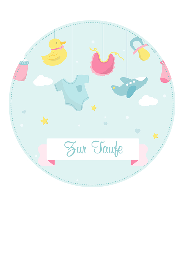 Tortenaufleger "Zur Taufe" blau