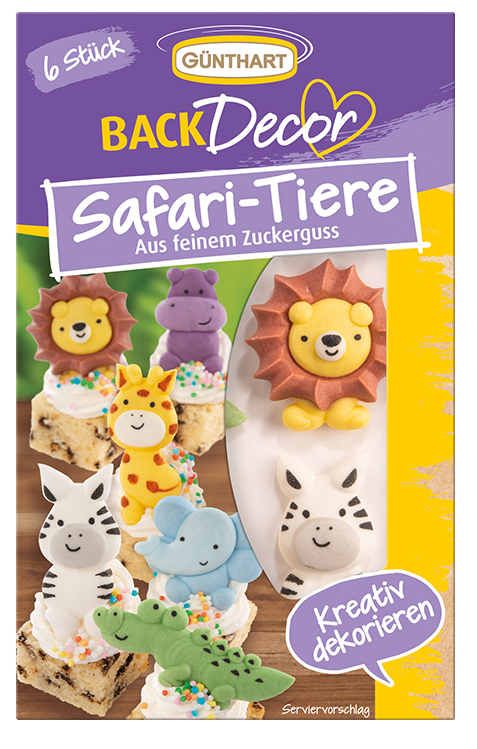 Zuckerdekoration Safari Tiere