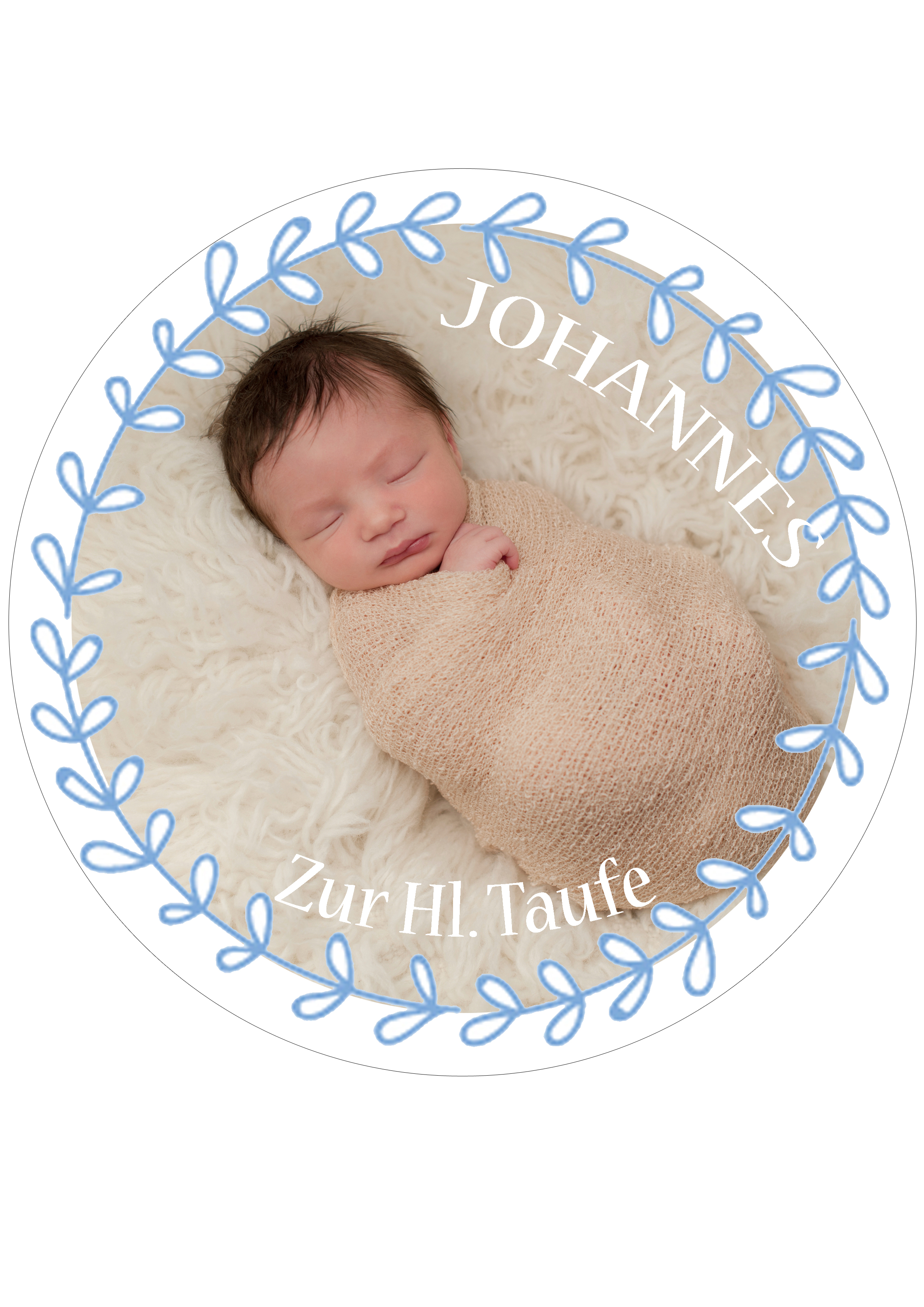 Fotoaufleger Taufe Junge