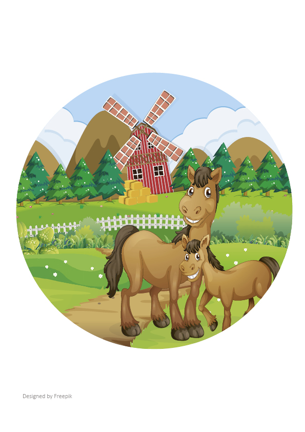 Tortenbild Pferde Oblate 19 cm