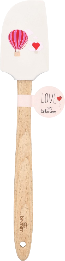 Teigschaber rosa mit Heißluftballon und Herzen 