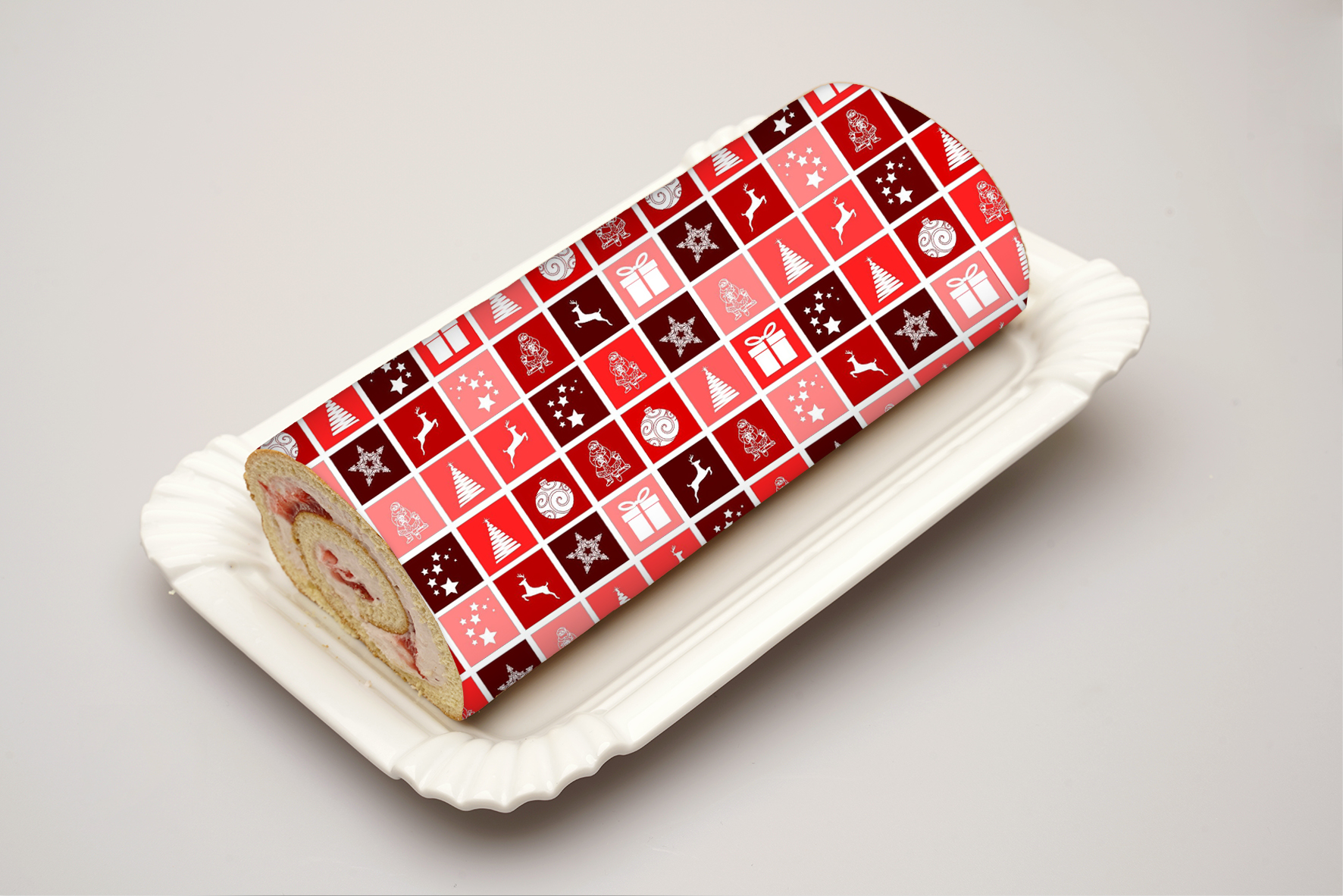 Rouladendekor "Weihnachten rot"