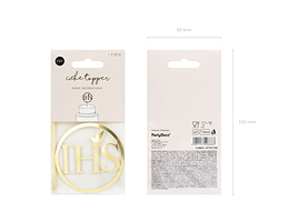 Cake Topper "IHS" gold