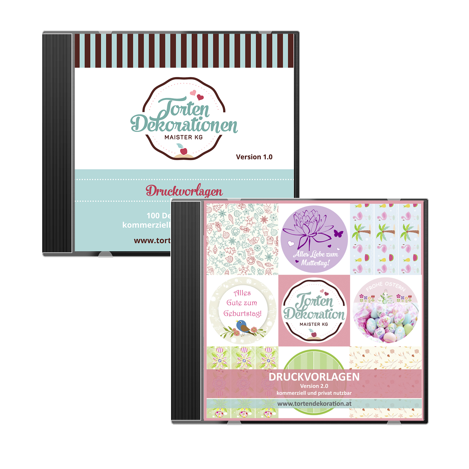 CD Druckvorlagen 2er Set Download Version 1.0 + 2.0