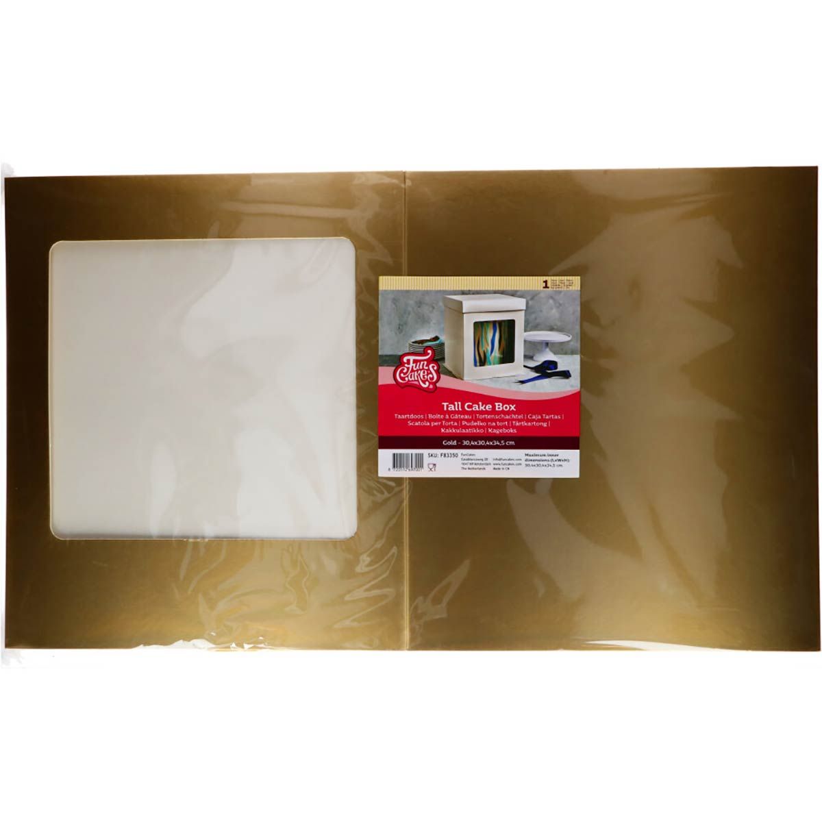 Tortenschachtel 30,4x 30,4 x 34,5 cm - gold