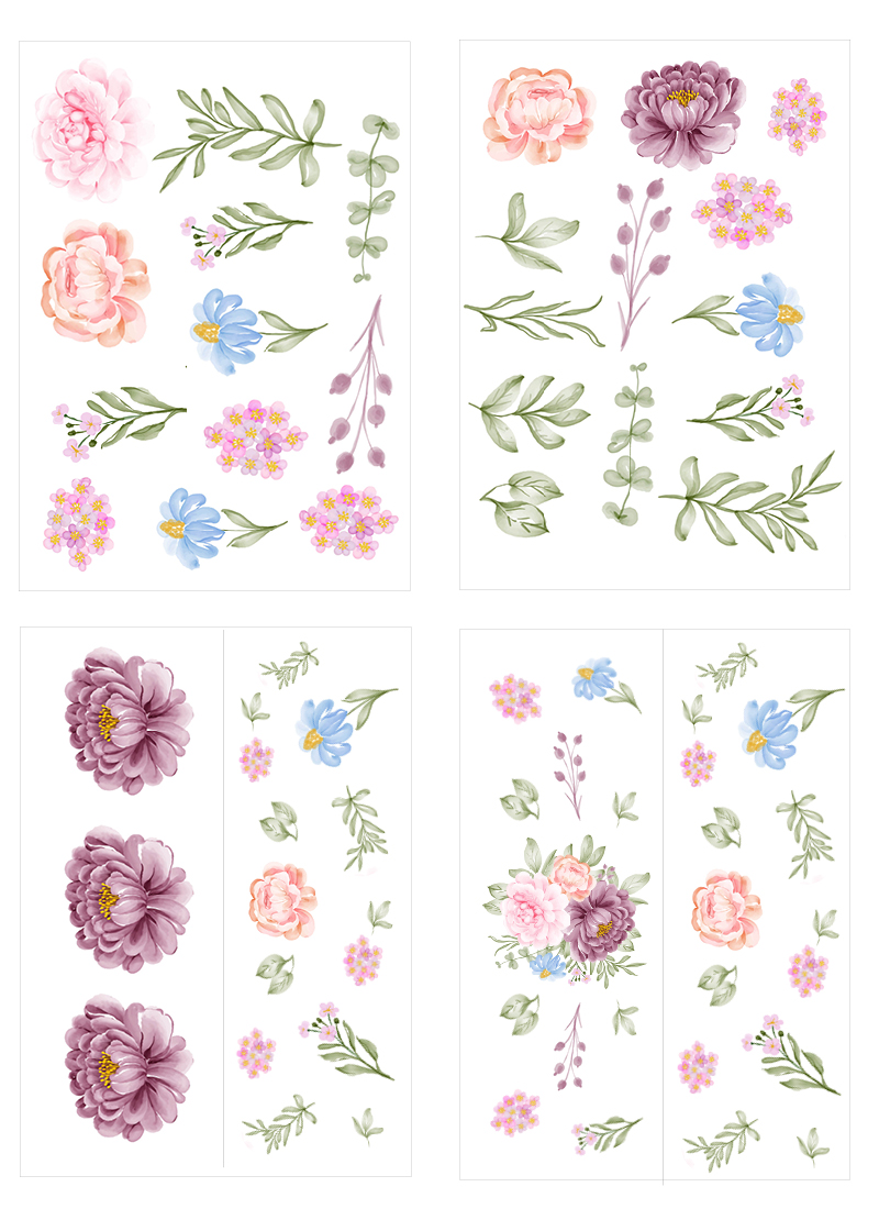 Wafer Paper Set Blumen für mehrstöckige Torten | 4-tlg.