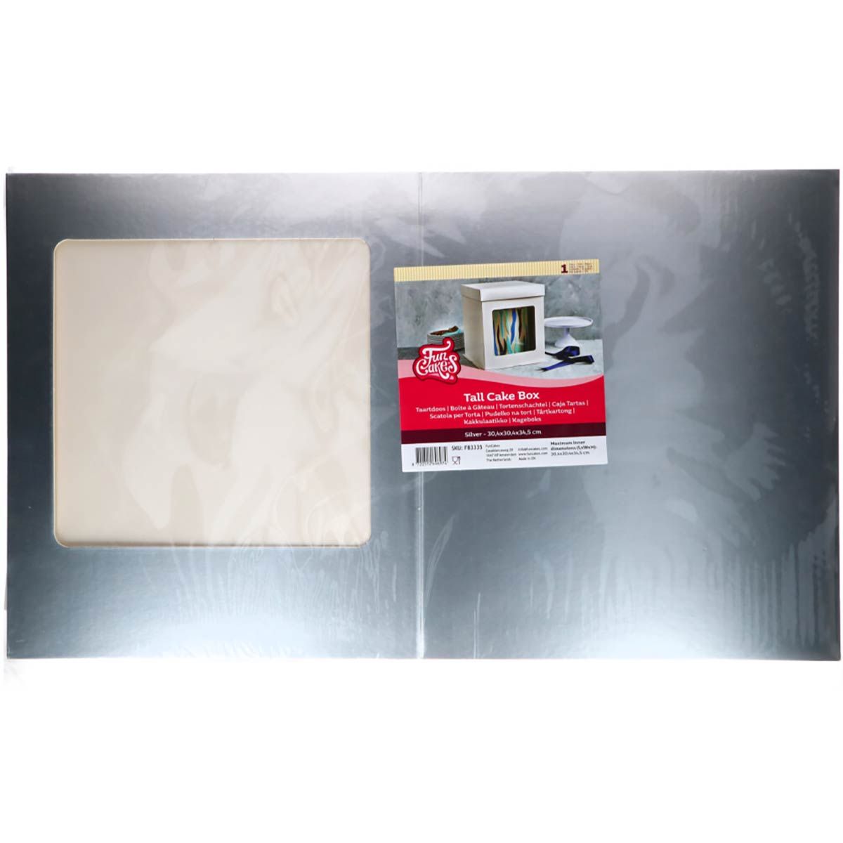 Tortenschachtel 30,4x 30,4 x 34,5 cm - silber