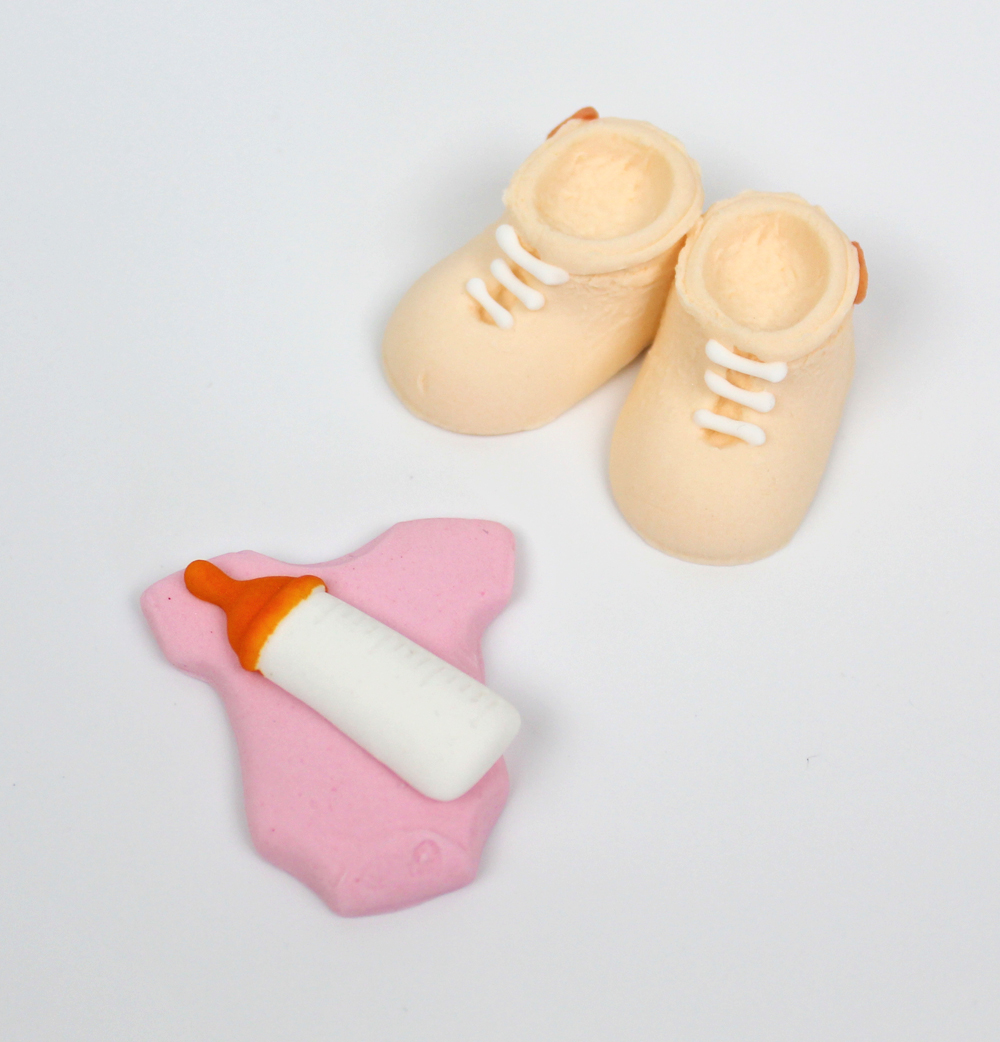 Tauftorte Deko Set rosa-gelb