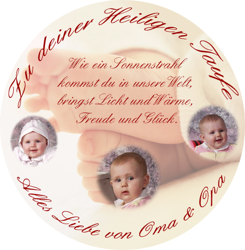 Tortenaufleger heiligen Taufe