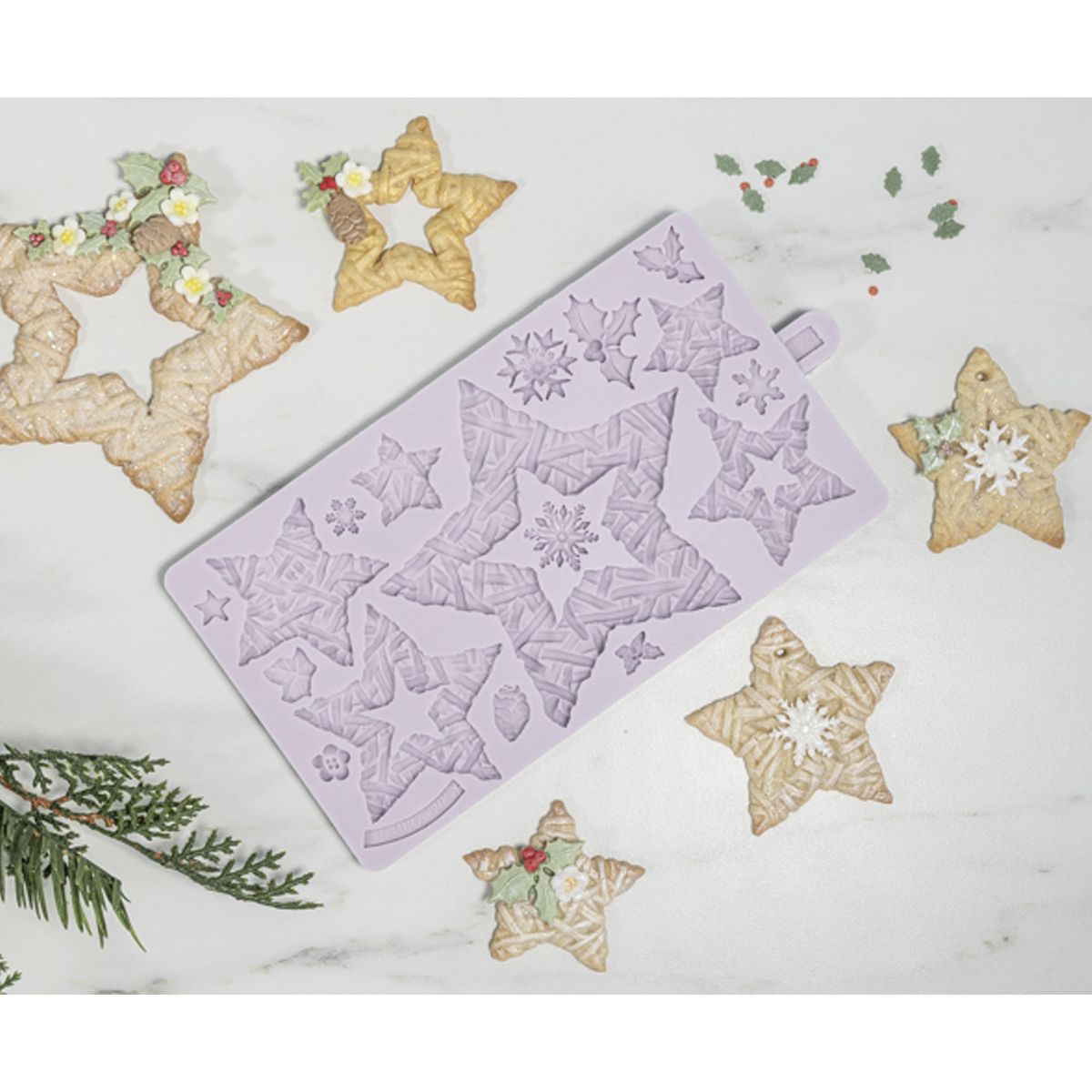 Silikonform - Sterne Korbgeflecht