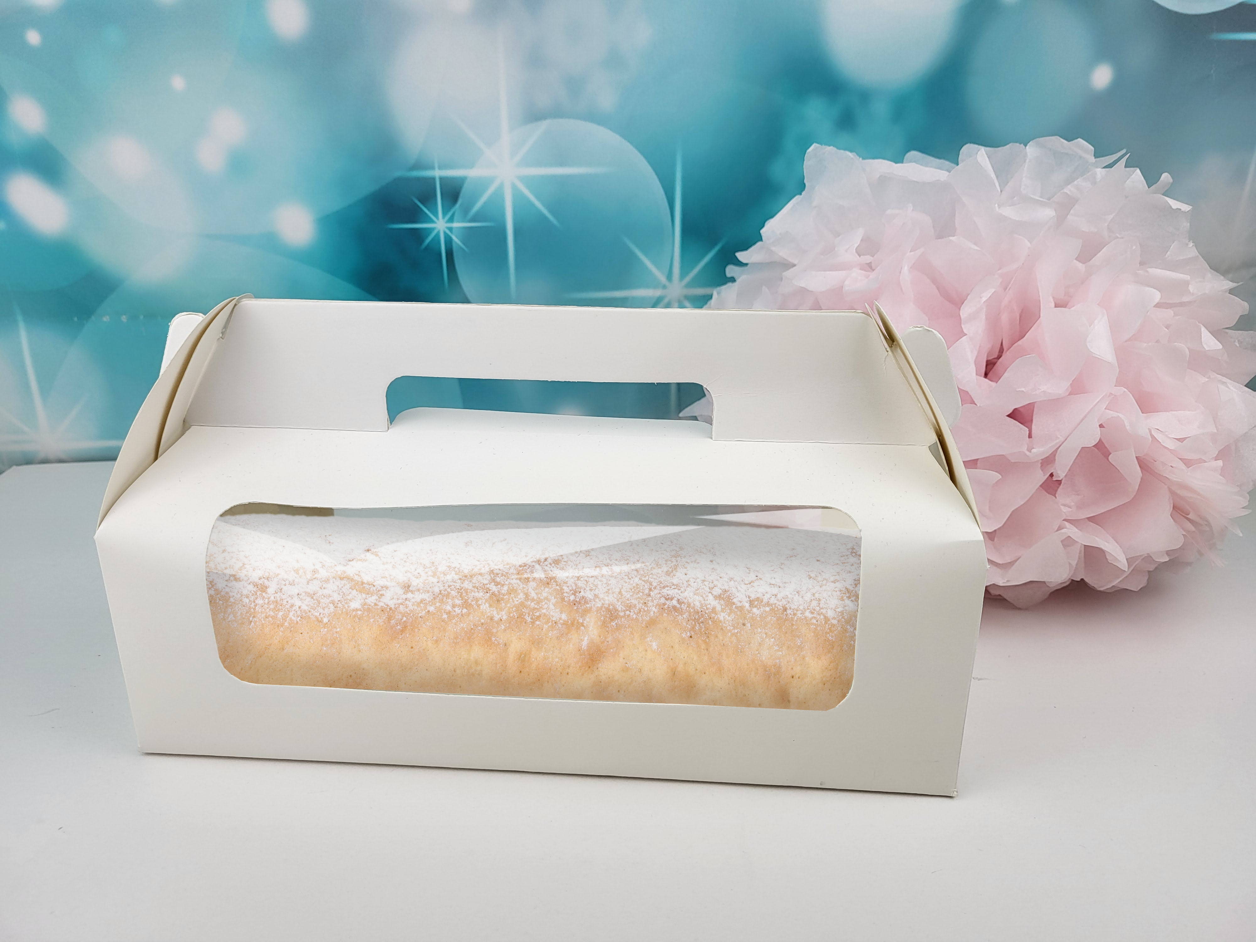 Rouladenverpackung mit Sichtfenster und Griff 