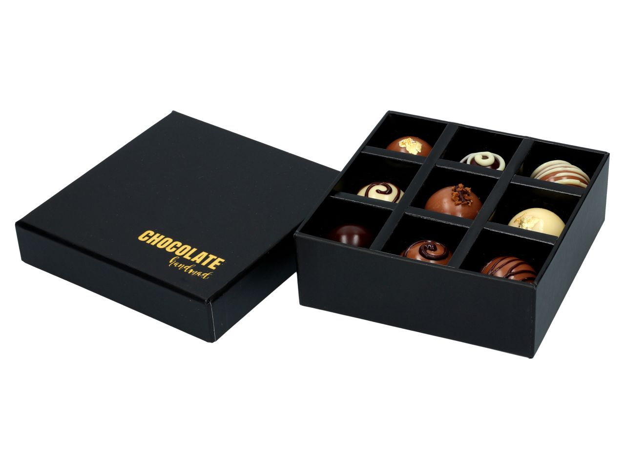 Pralinen Schachtel Chocolate Case für 9 Pralinen Handmade