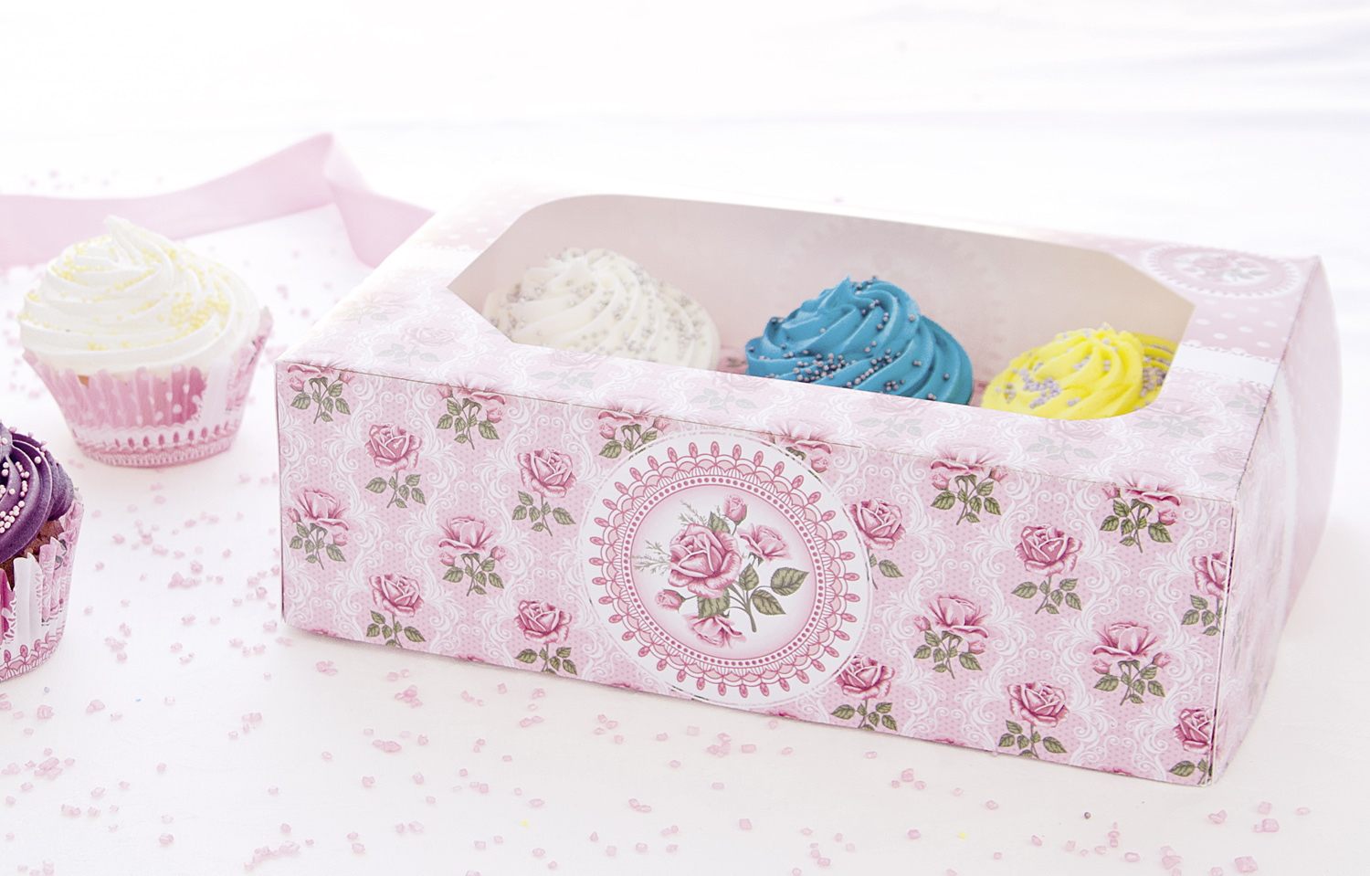 Muffin- & Cupcakebox Rosengarten