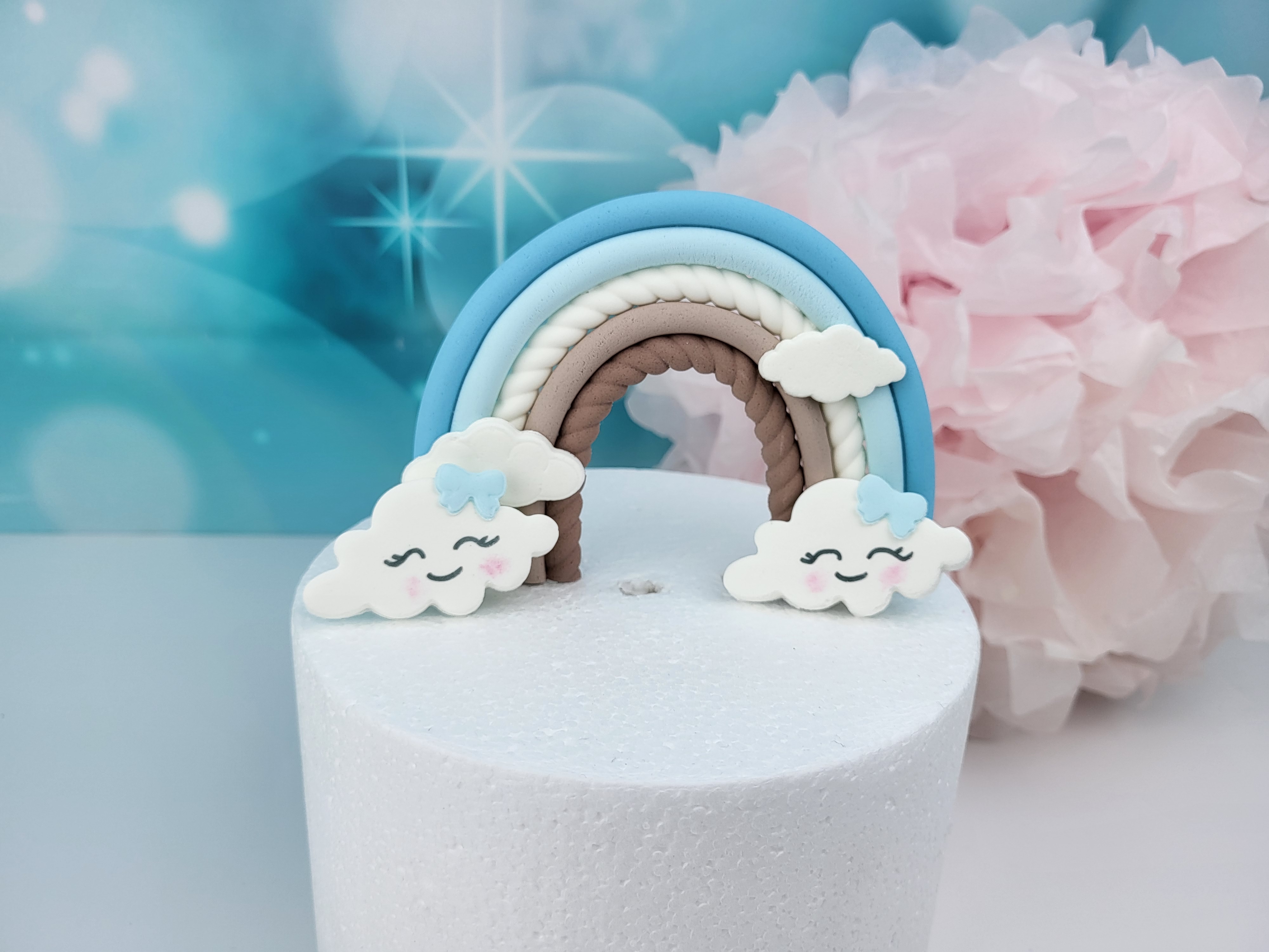 Cake Topper Regenbogen mit Wolken  