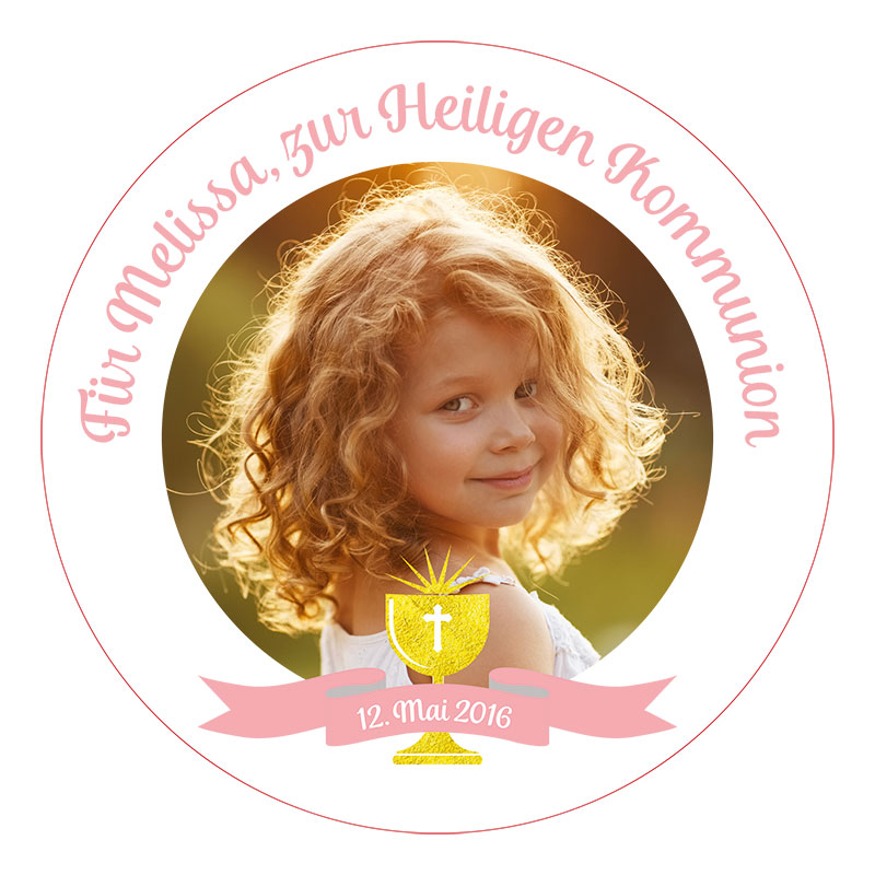 Tortenbild Erstkommunion rosa
