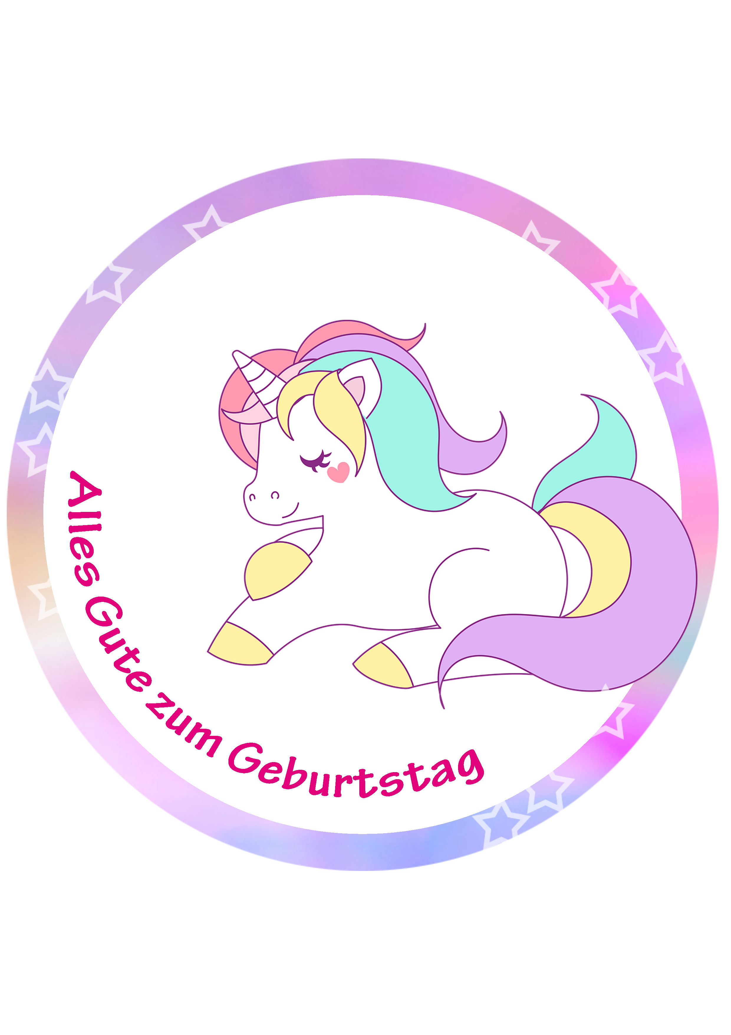 Tortenaufleger Einhorn