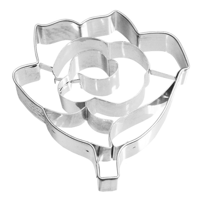 Ausstecher Rose mit Prägung