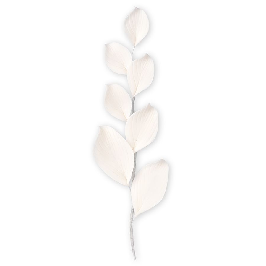 Zuckerdekoration Blätter weiss