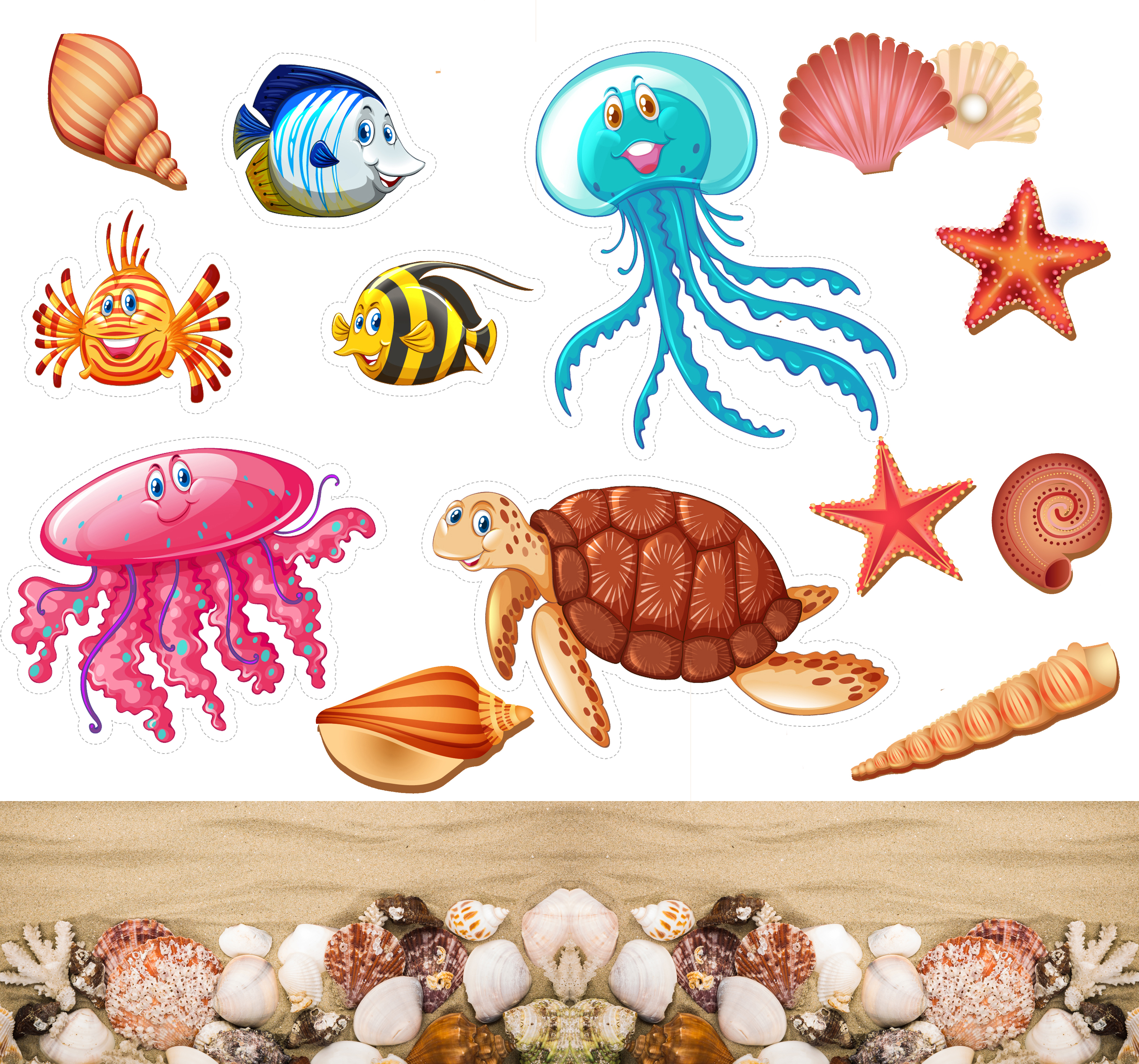 Wafer-Paper Meerestiere