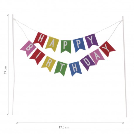 Cake Topper - Happy Birthday Wimpelkette