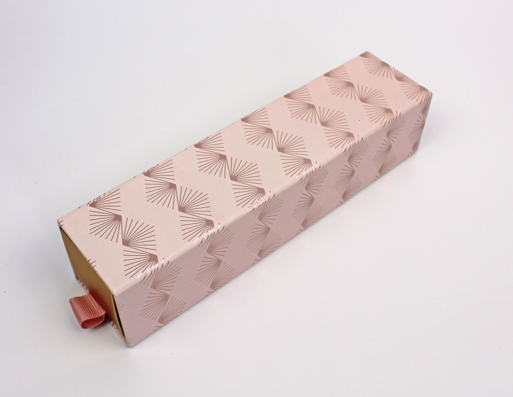 Macarons Schachtel mit Schiebeeinsatz rosé gemustert