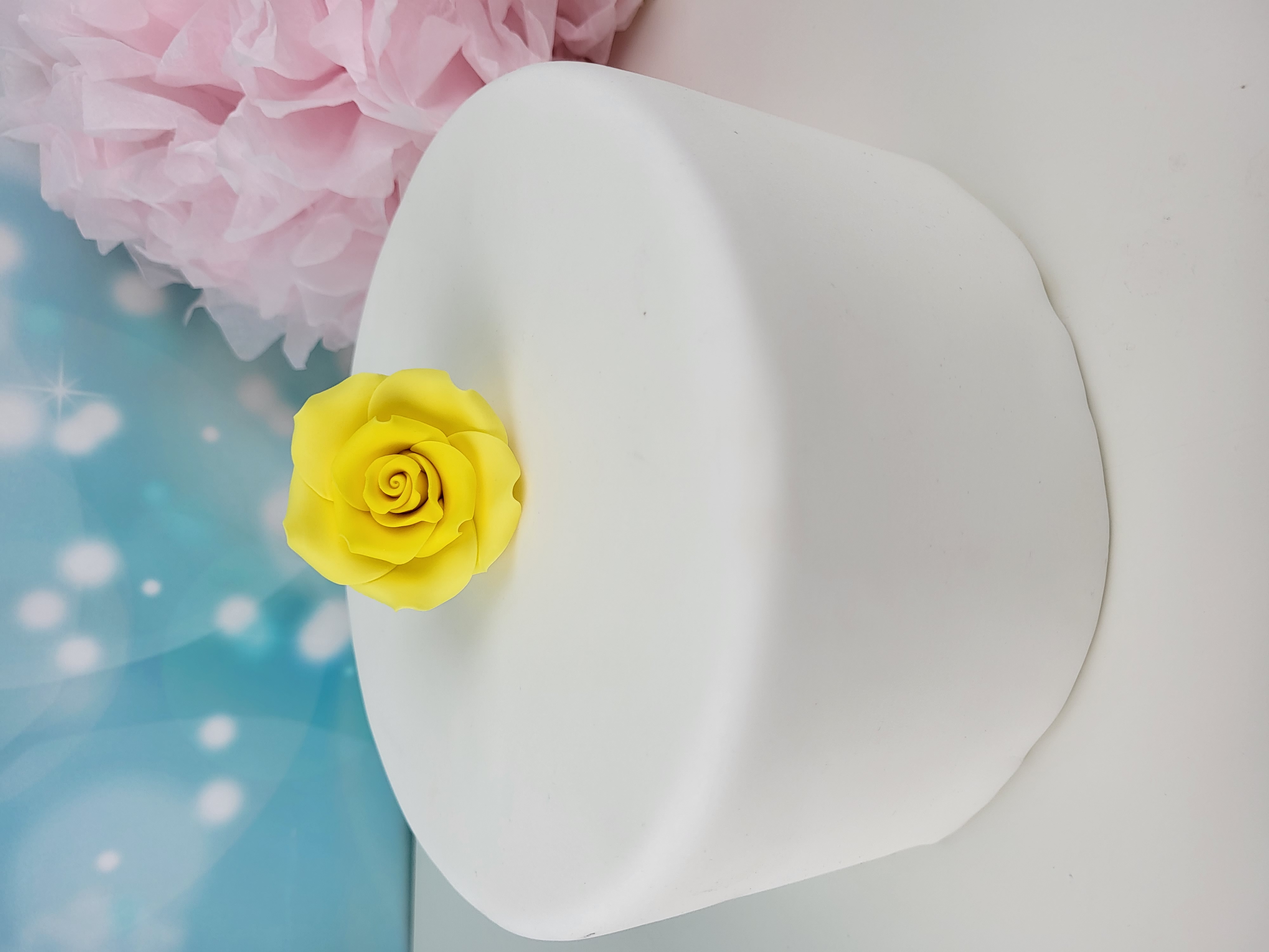 Zuckerdekoration Rose gelb