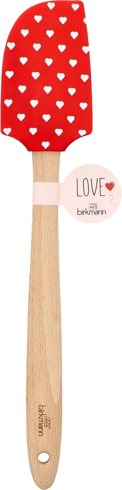 Teigschaber rot mit Herzen