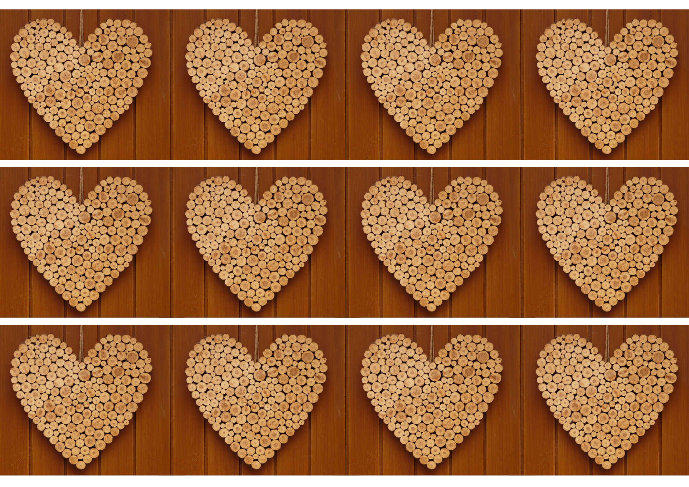 Tortenband Holzherzen