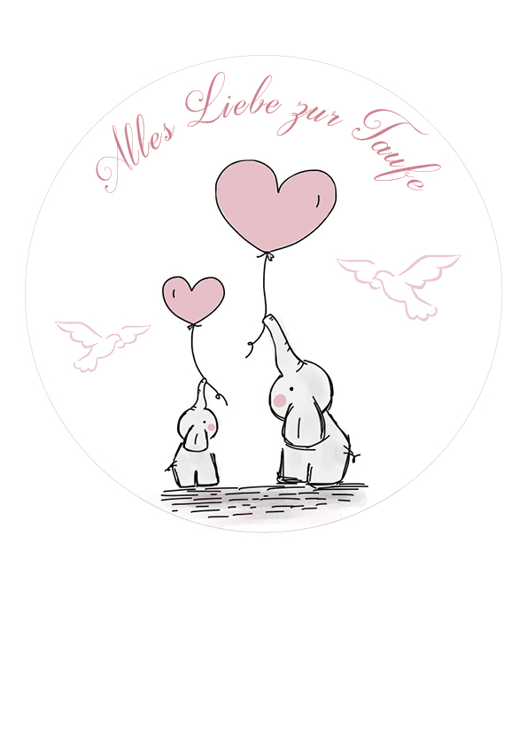 Tortenaufleger "Alles Liebe zur Taufe"