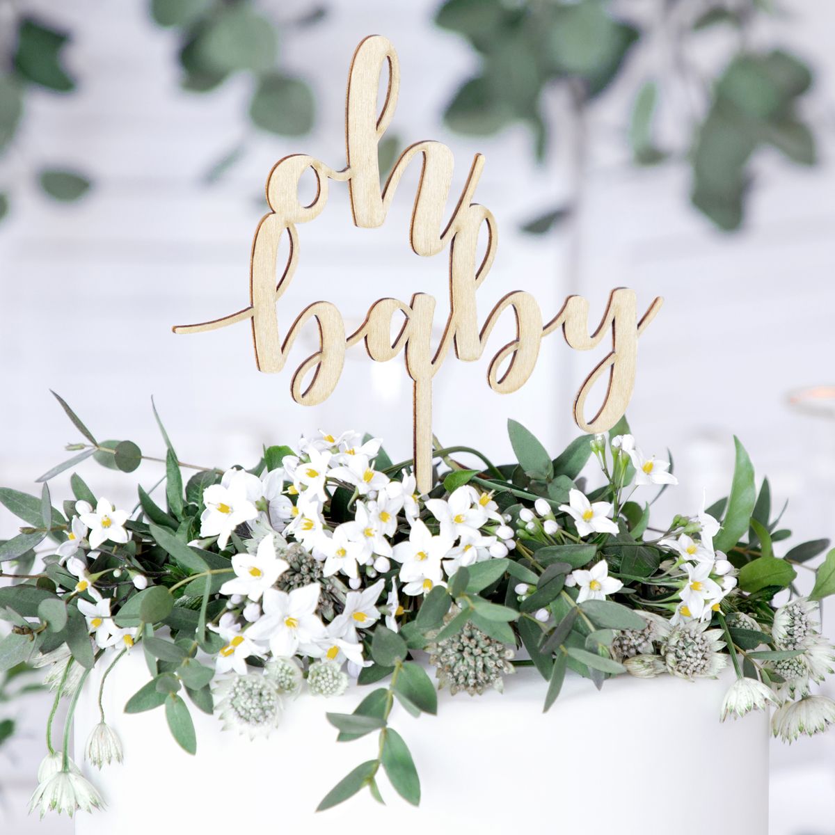 Cake Topper Oh Baby Holz