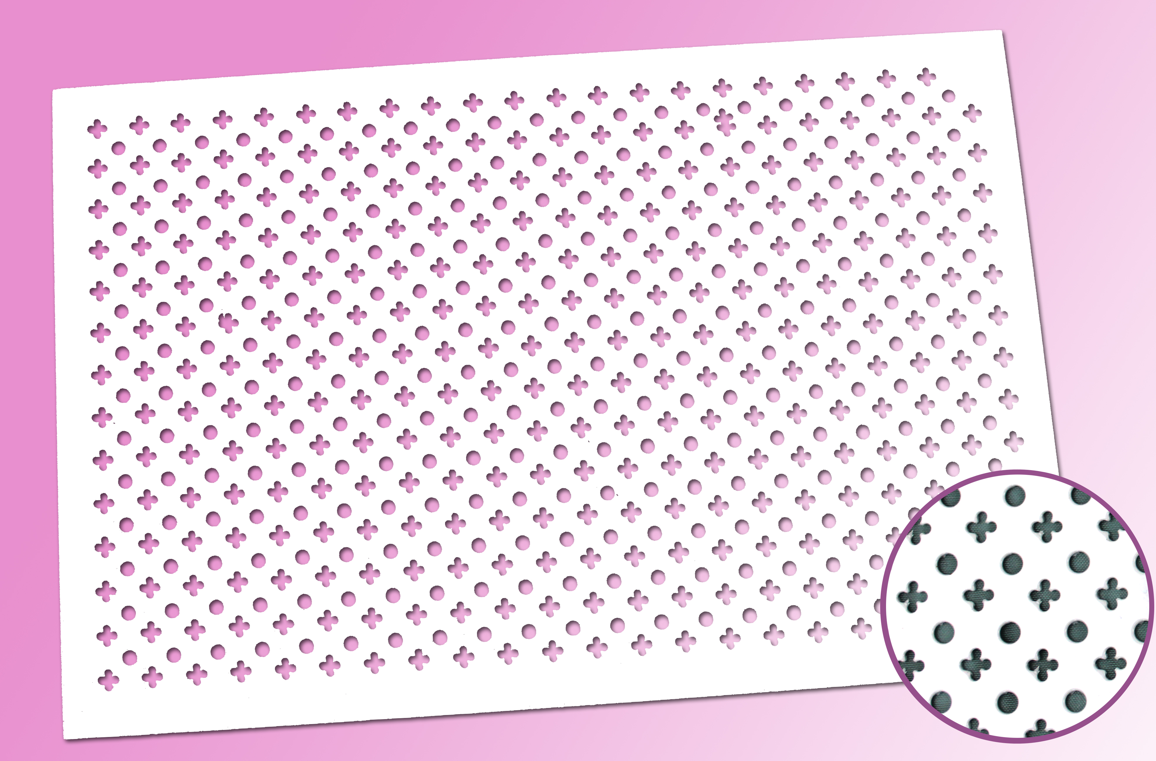 Dekorschablone Kreuz/Kreis für Petit Four