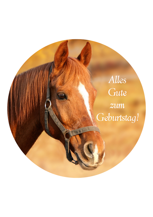 Tortenbild Pferdekopf Oblate 19 cm