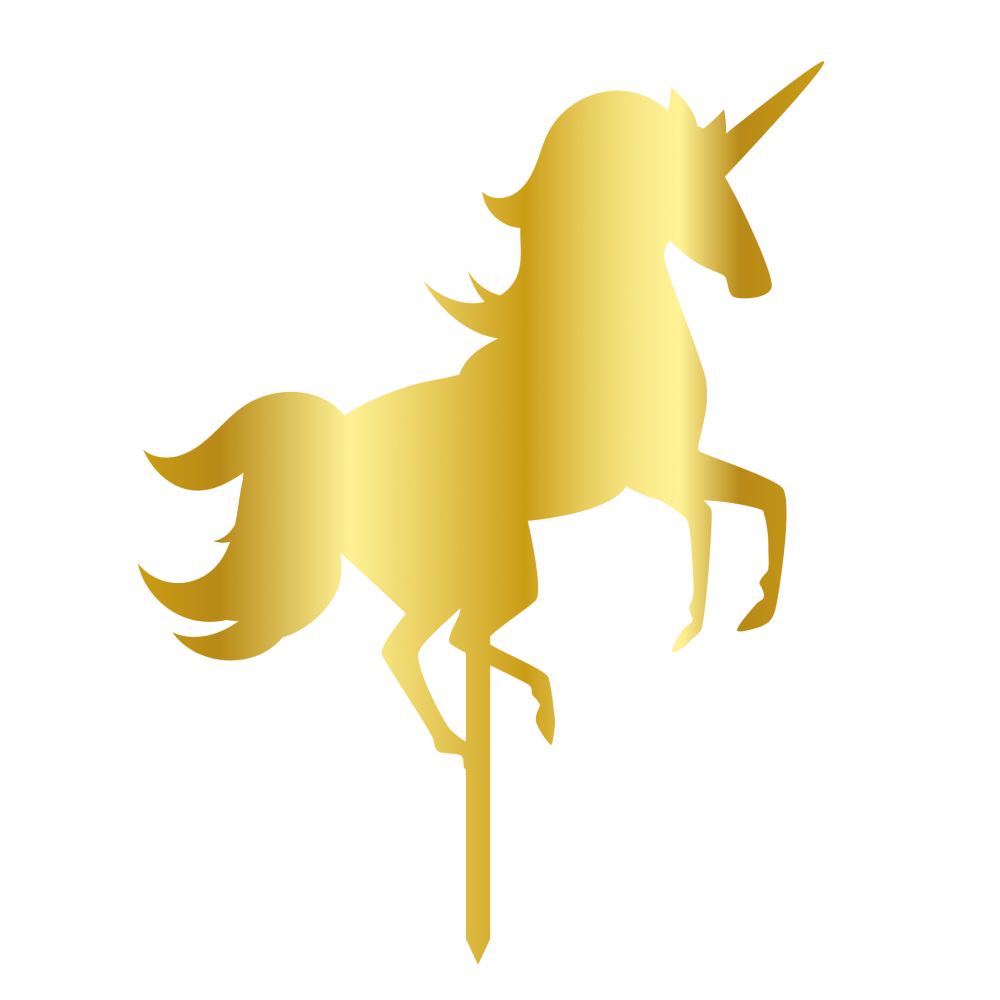 Cake Topper Einhorn gold