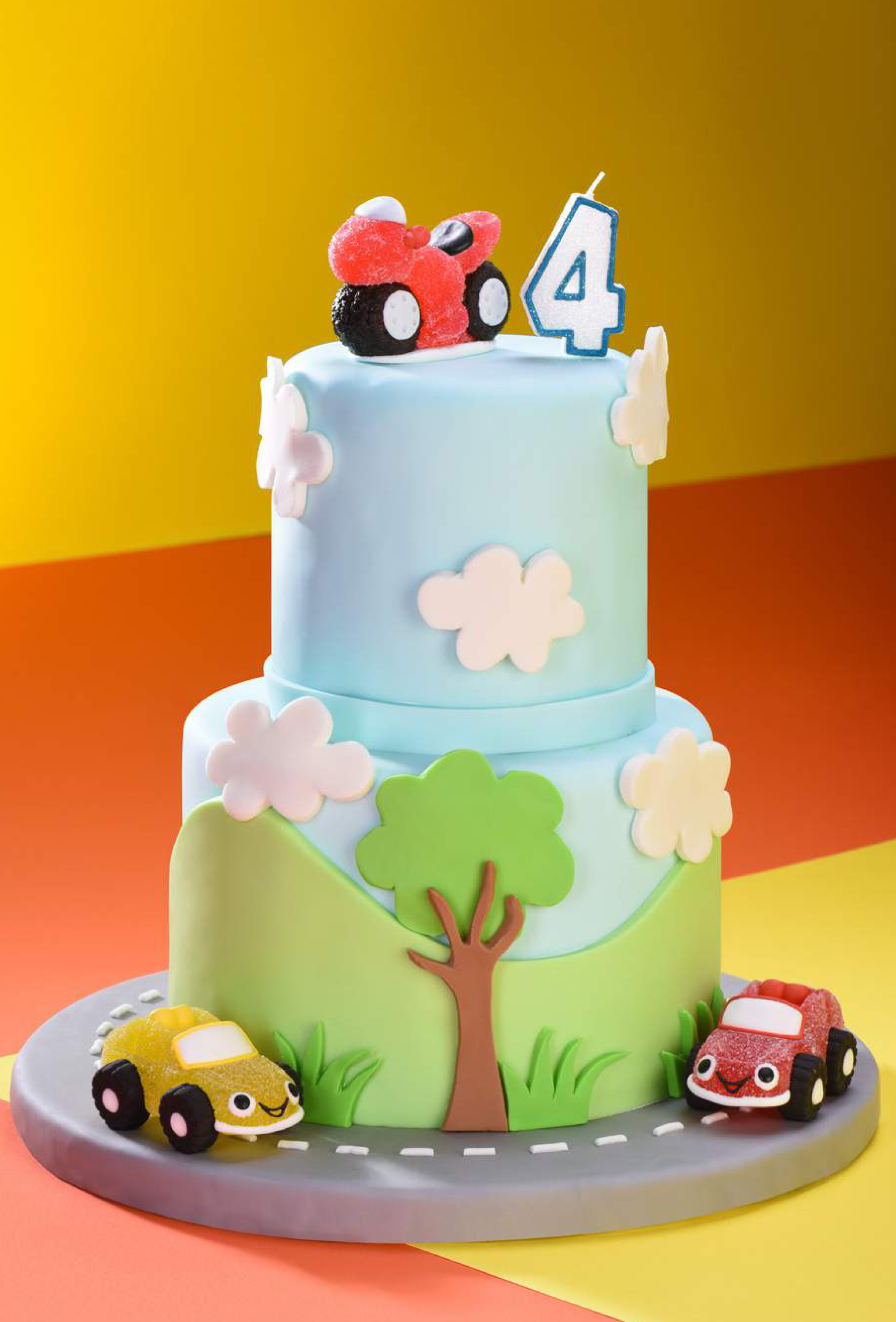 Auto/Fahrzeug rot aus Gelee und Zucker