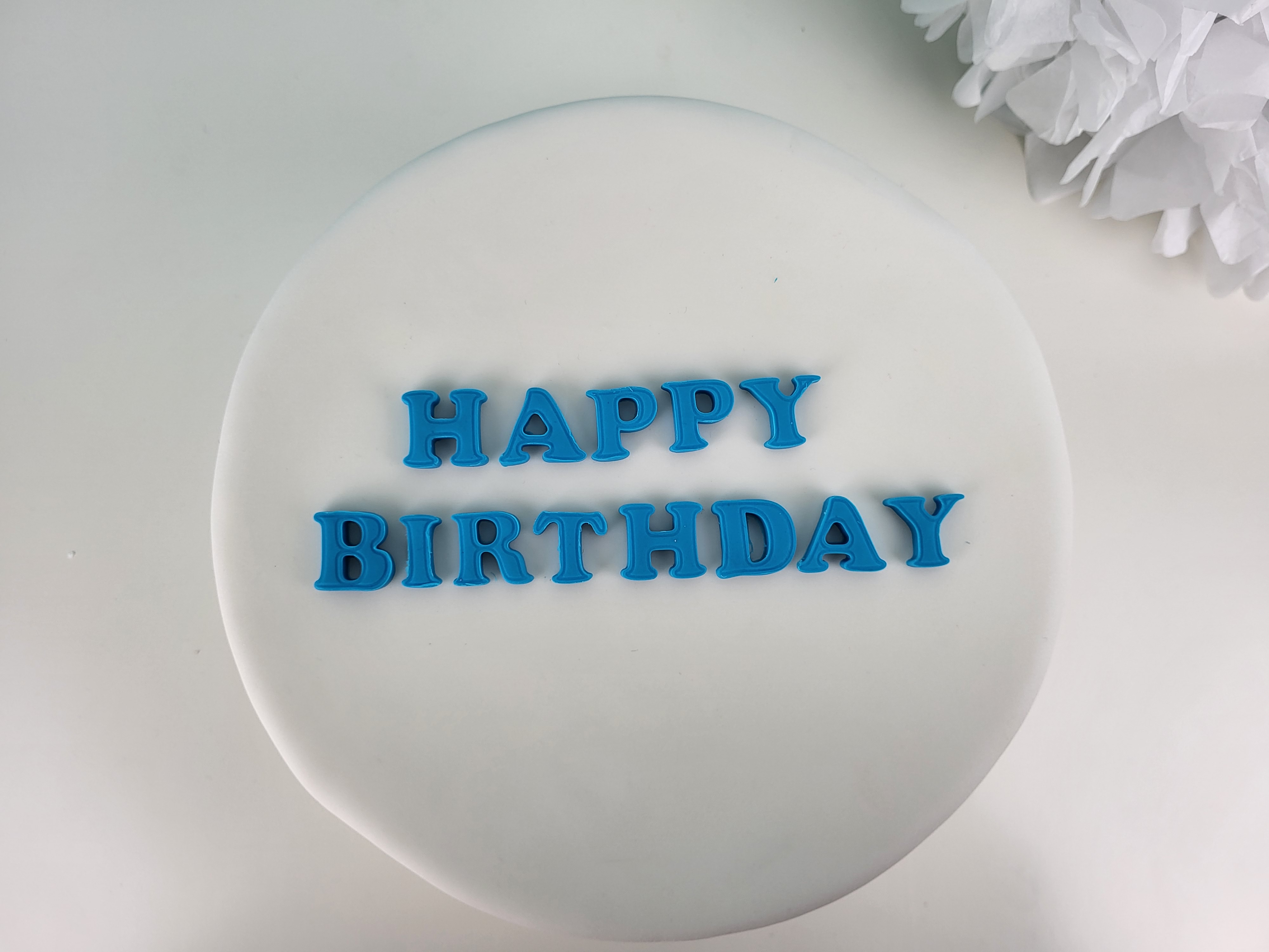 Schrift Happy Birthday dunkelblau