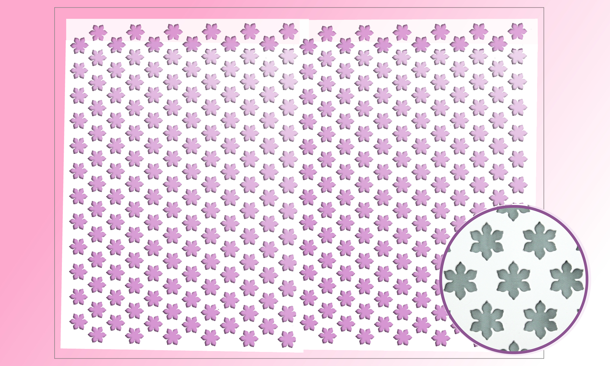 Dekorschablone Blumen für Petit Fours groß | 60 x 40 cm